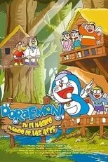 Póster de Doraemon en el mágico mundo de las aves