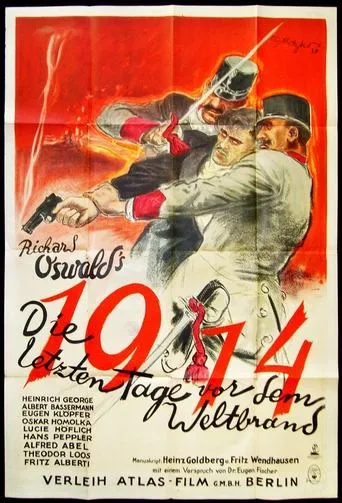 Póster de 1914, die letzten Tage vor dem Weltbrand