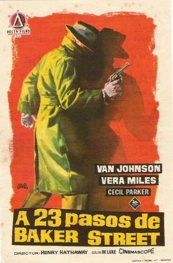 Póster de A 23 pasos de Baker Street (1956) con Vera Miles como Jean Lennox