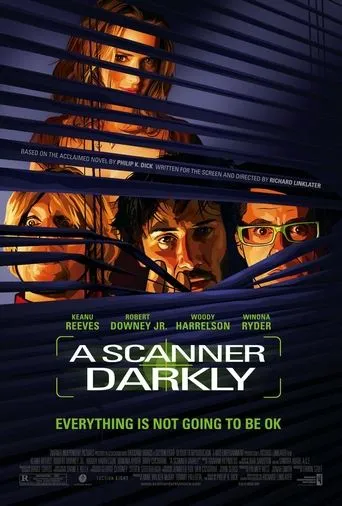 Póster de A Scanner Darkly (Una mirada en la oscuridad) (2006) con Keanu Reeves como Bob Arctor