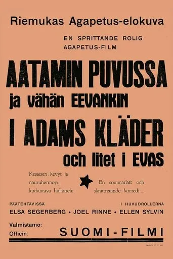 Póster de Aatamin puvussa ja vähän Eevankin
