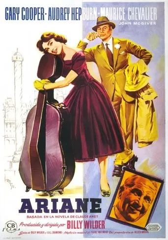 Póster de Ariane (1957) con Audrey Hepburn como Ariane Chavasse / Thin Girl