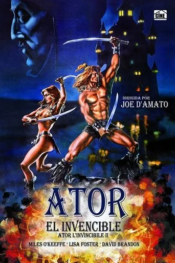 Póster de Ator 2: El invencible (1982) con Miles O'Keeffe como Ator