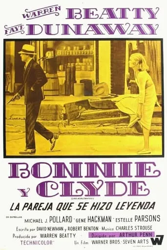 Póster de Bonnie y Clyde (1967) con Warren Beatty como Clyde Barrow