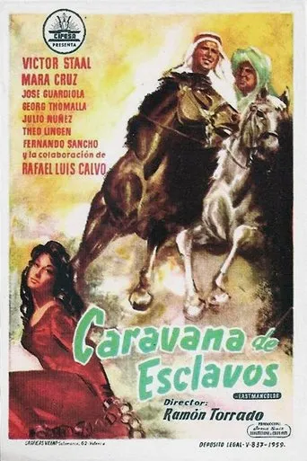 Póster de Caravana de esclavos (1958) con Rafael Luis Calvo como Murad Ibrahim