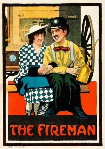 Póster de Charlot, bombero