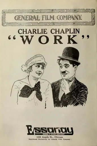 Póster de Charlot, trabajando de papelista