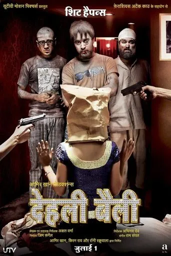 Póster de Delhi Belly (2011) con Imran Khan como Tashi Dorjee Lhatoo