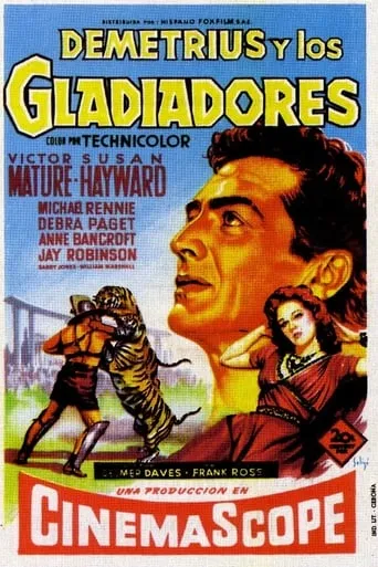 Póster de Demetrius y los gladiadores (1954) con Ernest Borgnine como Strabo