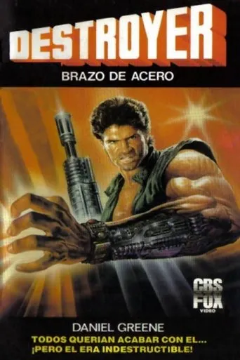 Póster de Destroyer, brazo de acero (1986) con Claudio Cassinelli como Peter Howell