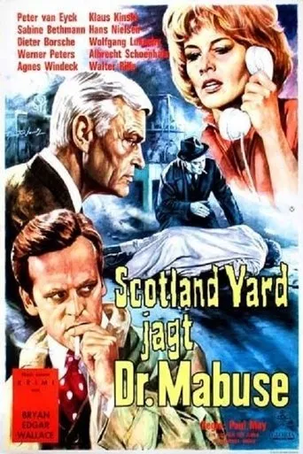 Póster de Dr. Mabuse contra Scotland Yard (1963) con Wolfgang Preiss como Geist von Dr. Mabuse