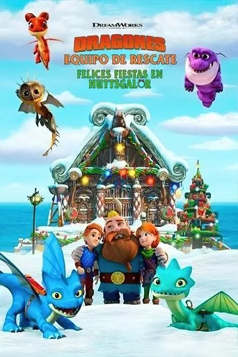 Póster de Dragones, Equipo de rescate, Felices fiestas en Huttsgalor (2020) con Zach Callison como Winger (voice)