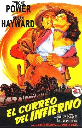 Póster de El Correo del infierno (1951) con Tyrone Power como Tom Owens