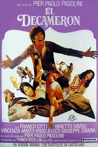Póster de El decamerón (1971) con Guido Mannari como Compagno di Giotto
