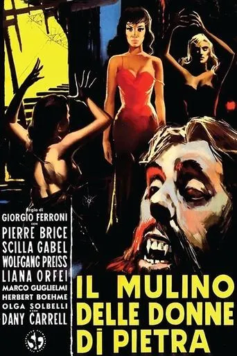 Póster de El molino de las mujeres de piedra (1960) con Wolfgang Preiss como Doctor Loren Bolem