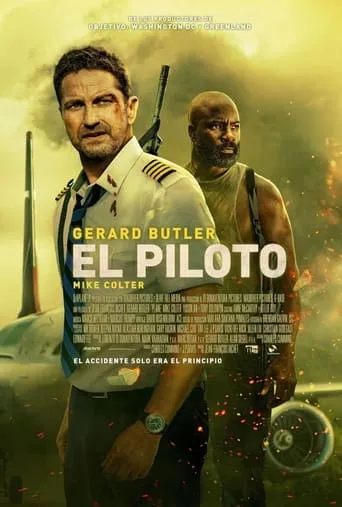 Póster de El piloto (2023) con Gerard Butler como Brodie Torrance