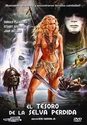 Póster de El tesoro de la selva perdida (1985) con Hugo Stiglitz como Riverboat Captain