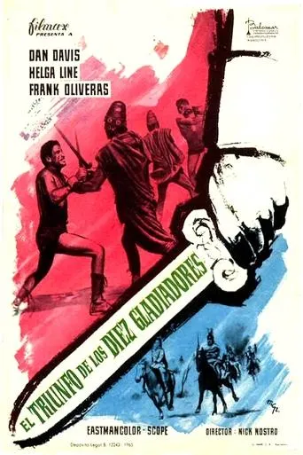 Póster de El triunfo de los diez gladiadores (1964) con Aldo Canti como One of the Ten Gladiators