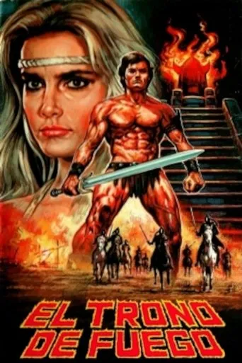 Póster de El trono de fuego (1983) con Harrison Muller Jr. como Morak / Belial