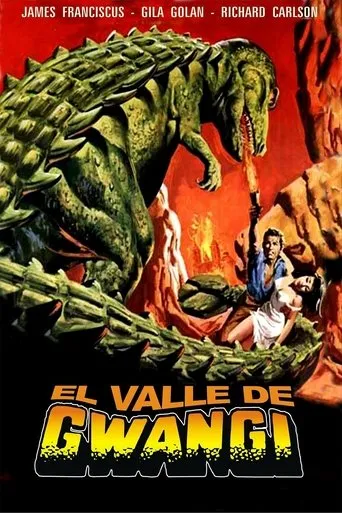 Póster de El valle de Gwangi (1969) con Gila Golan como T.J.