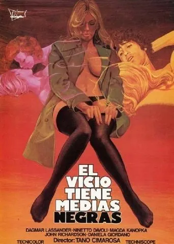 Póster de El vicio tiene medias negras (1975) con Daniela Giordano como Nelly