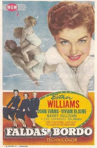 Póster de Faldas a bordo (1952) con Margalo Gillmore como Stauton