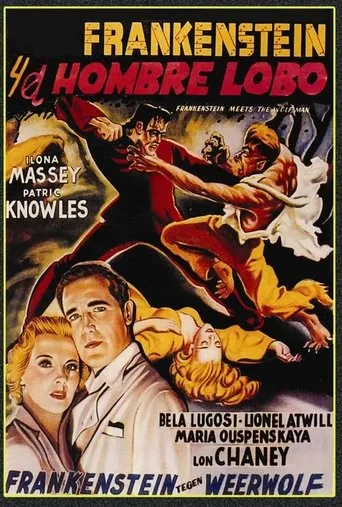 Póster de Frankenstein y el hombre lobo (1943) con Lon Chaney Jr. como Lawrence 'Larry' Stewart Talbot / The Wolf Man