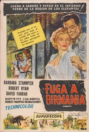 Póster de Fuga a Birmania (1955) con Robert Cabal como Kumat