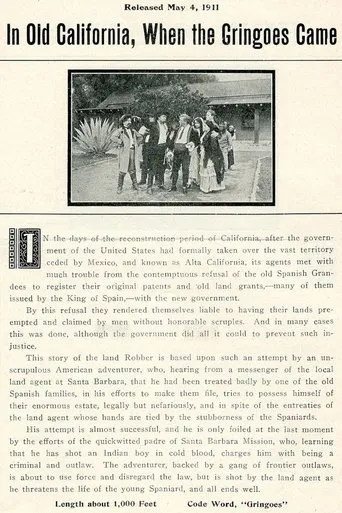 Póster de In Old California When the Gringos Came