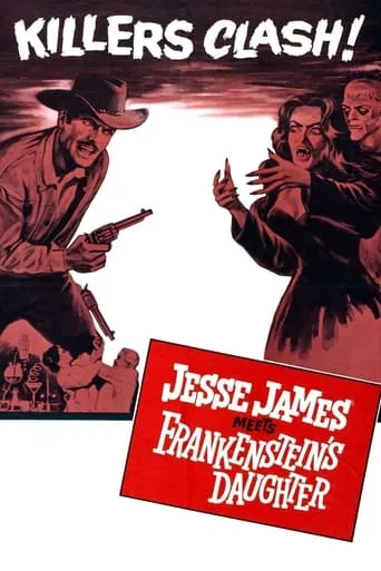 Póster de Jesse James contra la hija de Frankenstein (1966) con John Lupton como Jesse James