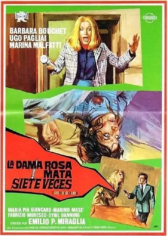 Póster de La dama roja mata siete veces (1972) con Barbara Bouchet como Kitty Wildenbrück