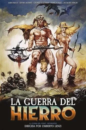 Póster de La guerra del hierro (1983) con Sam Pasco como Ela