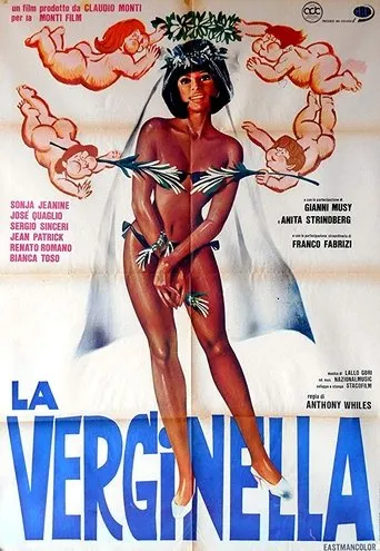 Póster de La joven virgen (1975) con Anita Strindberg como Pamela