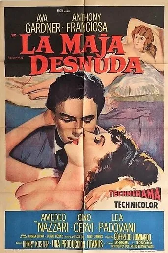 Póster de La maja desnuda (1958) con Carlo Giustini como José