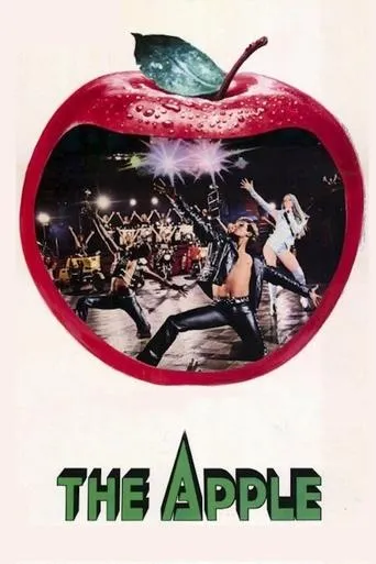 Póster de La manzana (1980) con Michael Logan como James Clark