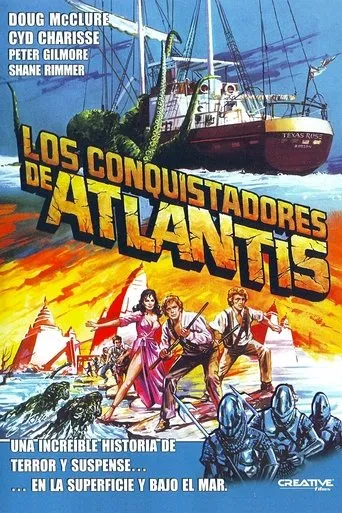 Póster de Los conquistadores de Atlantis (1978) con Daniel Massey como Atraxon