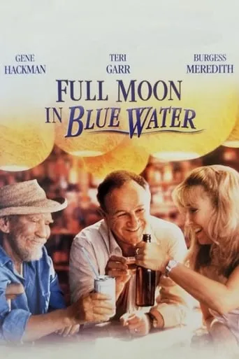 Póster de Luna llena en agua azul