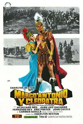 Póster de Marco Antonio y Cleopatra (1972) con John Castle como Octavius Caesar