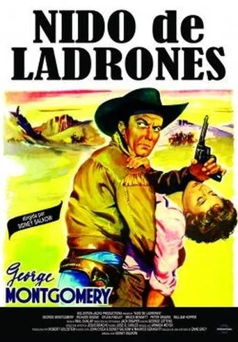 Póster de Nido de ladrones (1955) con Bruce Bennett como 'Bull' Herrick