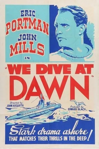 Póster de Nos sumergimos al amanecer (1943) con Jack Watling como Navigating Officer - Lt. Gordon, R.N.