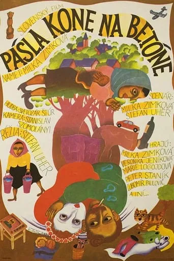 Póster de Pásla kone na betóne