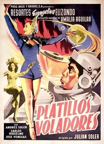 Póster de Platillos voladores (1956) con Andrés Soler como Prof. Saldaña