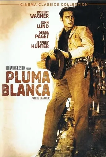 Póster de Pluma Blanca (1955) con Hugh O'Brian como American Horse