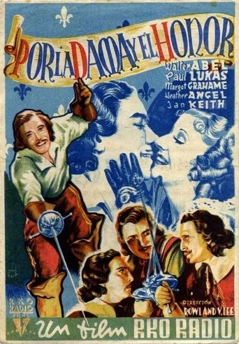 Póster de Por la dama y el honor (1935) con Onslow Stevens como Aramis