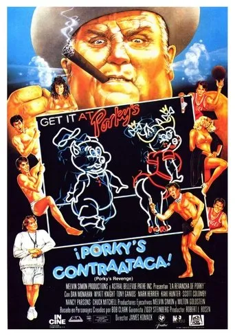 Póster de Porky's contraataca (1985) con Chuck Mitchell como Porky