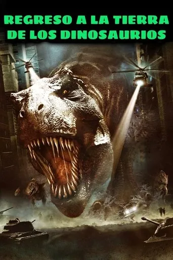 Póster de Regreso a la tierra de los dinosaurios (2008) con Michael Gross como Dr. Frank Reno