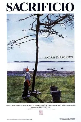 Póster de Sacrificio (1986) con Erland Josephson como Alexander