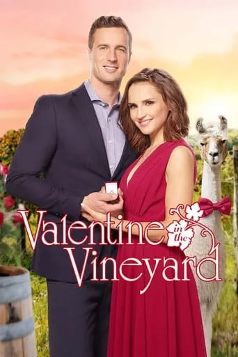 Póster de San Valentín en los viñedos