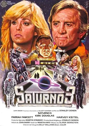 Póster de Saturno 3 (1980) con Kirk Douglas como Major Adam