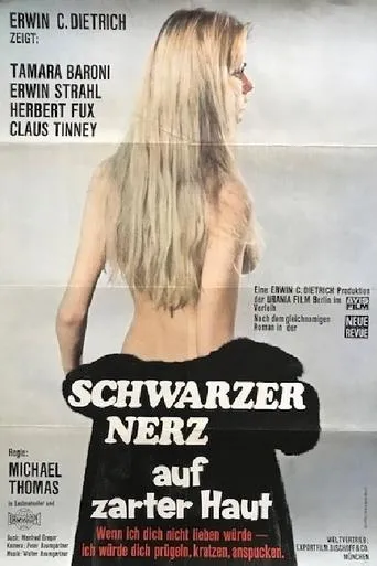 Póster de Schwarzer Nerz auf zarter Haut